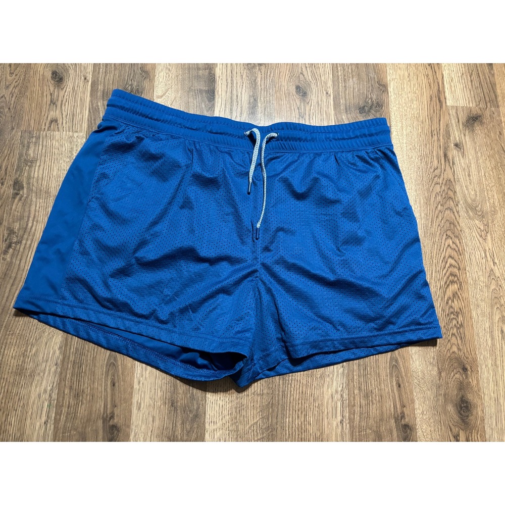 Athletic Works Shorts Mens Size XL Blue Mesh Athletic Drawstring Gym Running